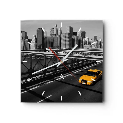 Relógio de parede - Relógio em vidro - A cor da cidade grande - 30x30 cm