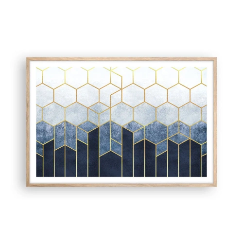 Pôster com moldura de carvalho claro - Composição em ritmo sincopado - 91x61 cm