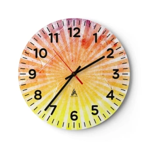 Relógio de parede - Relógio em vidro - Nasceres e entardeceres - 30x30 cm