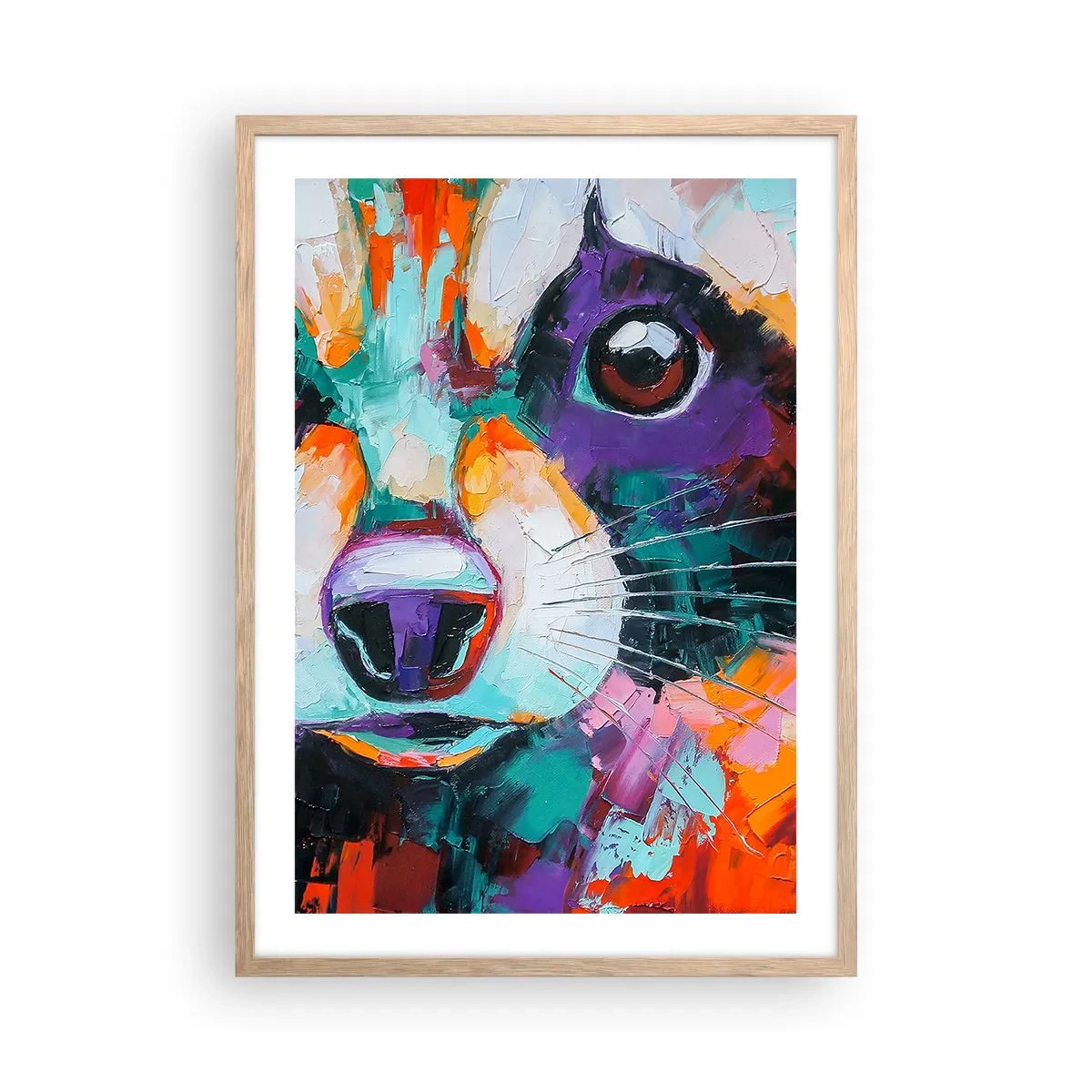 Pôster com moldura de carvalho claro - Apenas boas emoções - 50x70 cm