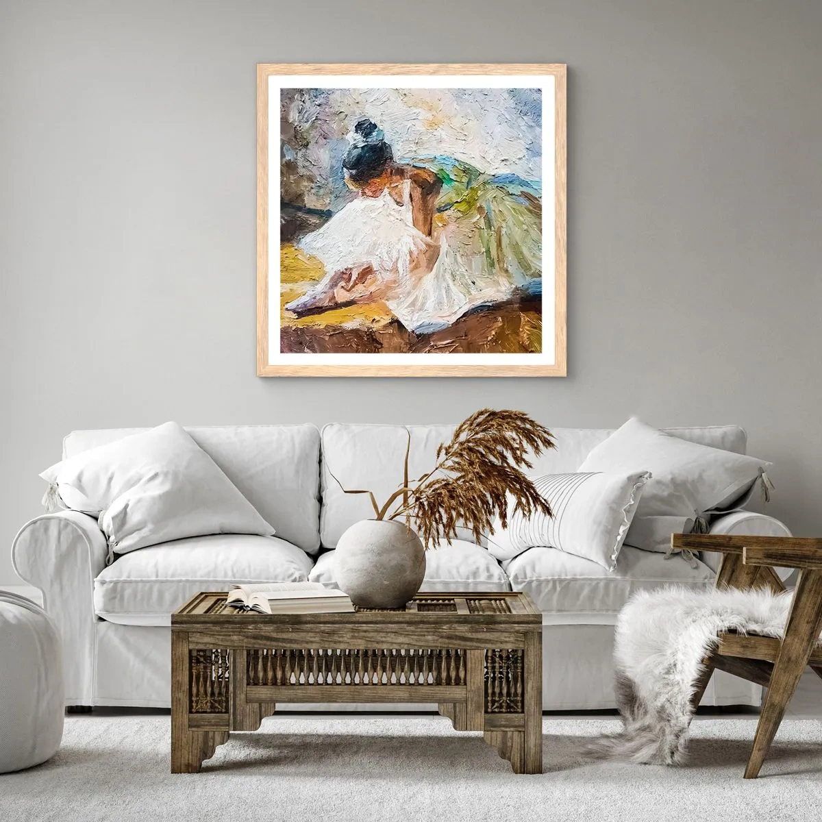 Pôster com moldura de carvalho claro - Do quadro de Degas - 50x50 cm