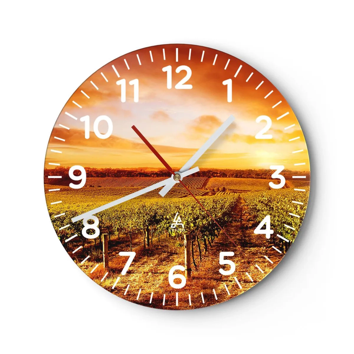 Relógio de parede - Relógio em vidro - Delicadamente frutado com um toque de sol - 40x40 cm