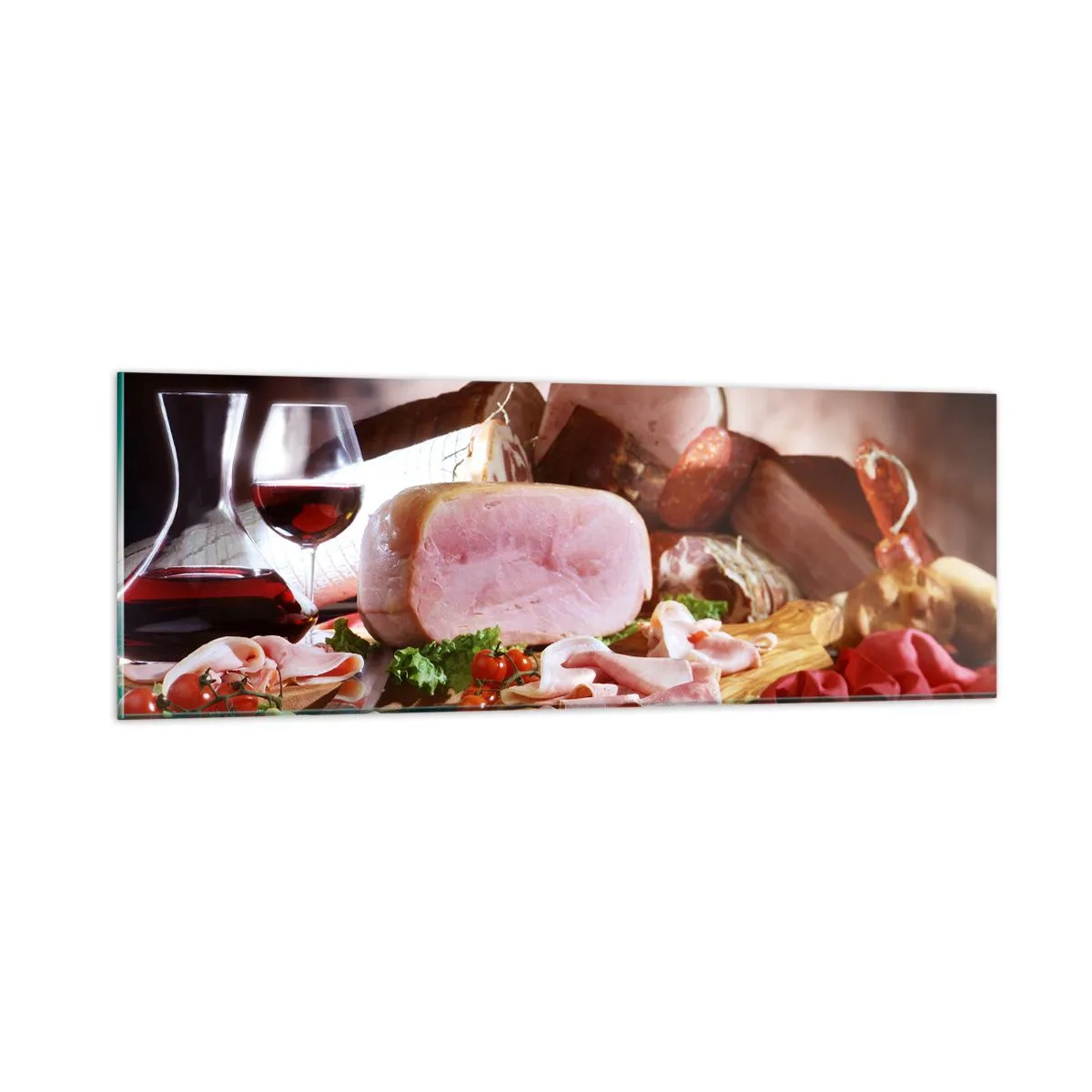 Quadro em vidro - Um sonho culinário com uma jarra - 90x30 cm