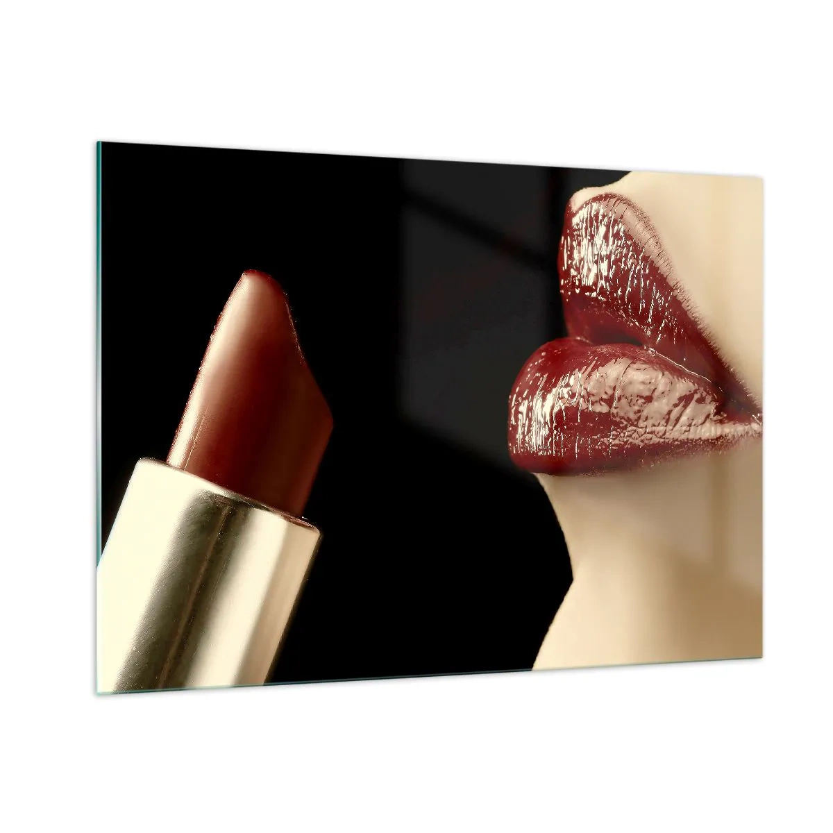 Quadro em vidro - Sensualidade e brilho do carmim - 100x70 cm