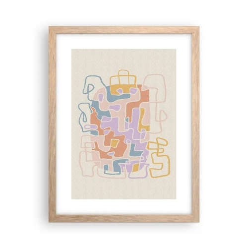 Pôster com moldura de carvalho claro - Labirinto – uma aventura alegre - 30x40 cm