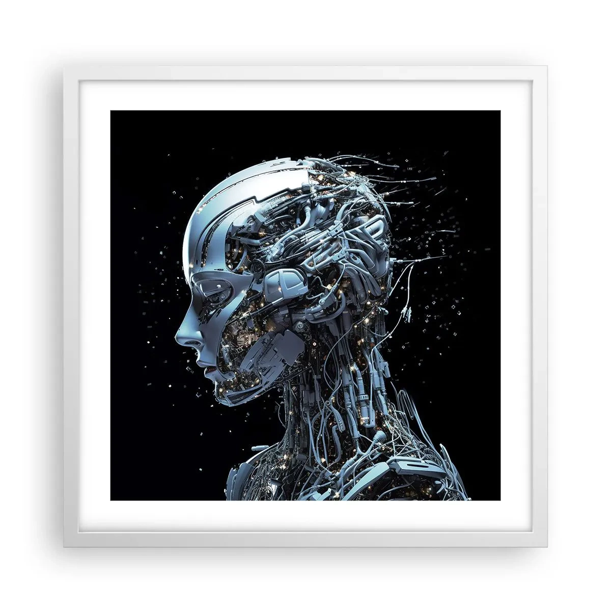 Pôster em moldura branca - A tecnologia é uma mulher - 50x50 cm