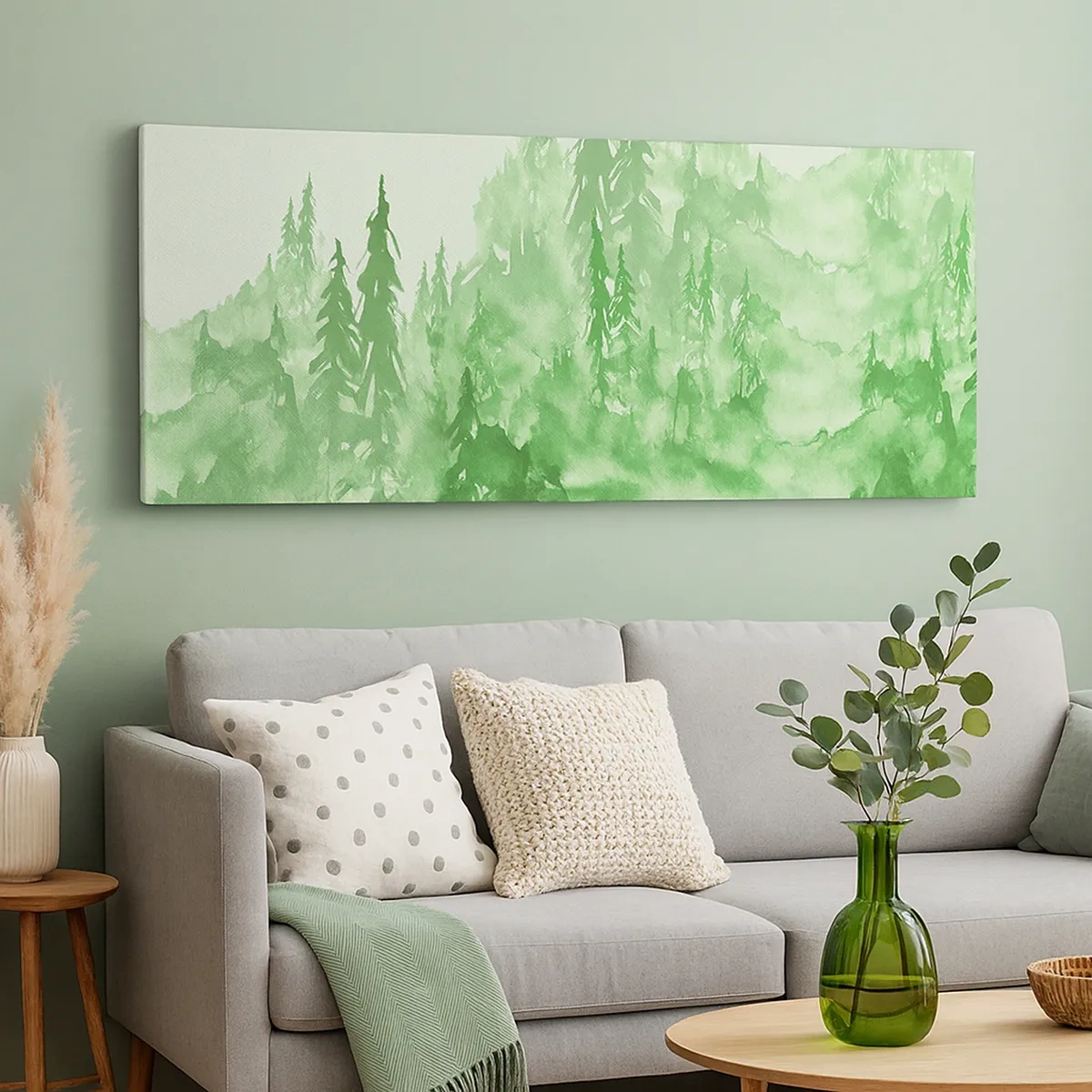 Quadro em tela - Desfocado pela névoa verde - 30x30 cm