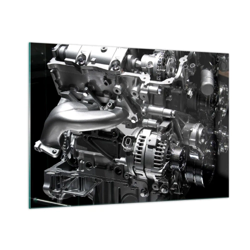 Quadro em vidro - Aço, belo, forte - 100x70 cm