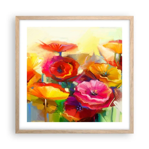 Pôster com moldura de carvalho claro - Não só vermelho - 50x50 cm