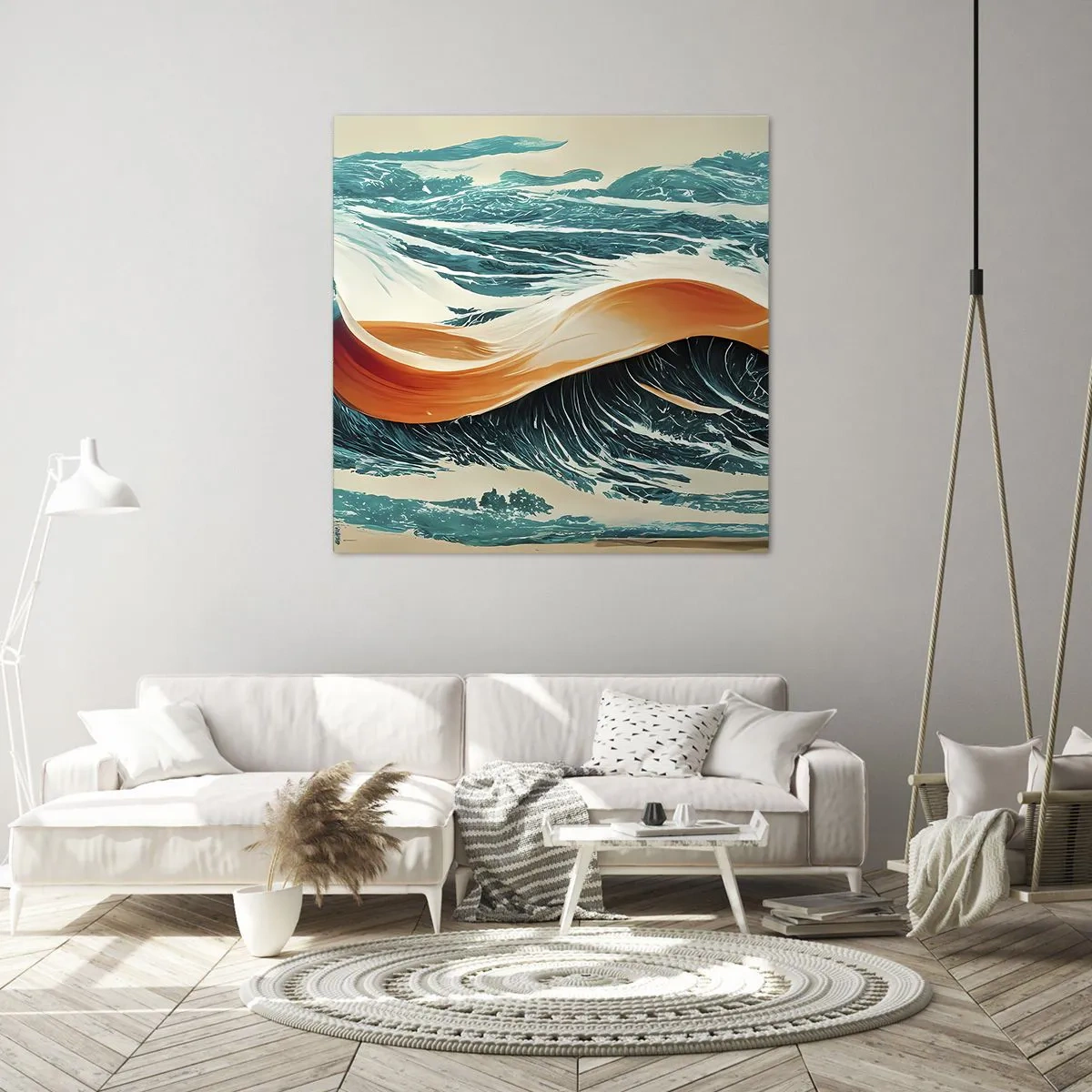 Quadro em tela - O sonho de um surfista - 70x70 cm