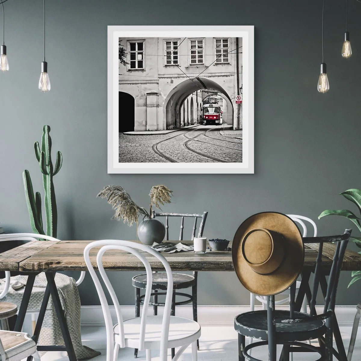 Pôster em moldura branca - Através do labirinto urbano - 50x50 cm