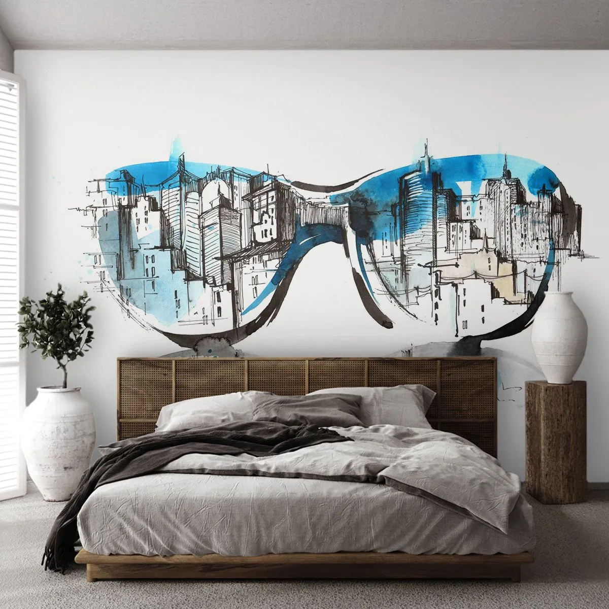 Papel de Parede Standard Eco - Elegância Metropolitana - Abstração, Copos, Arquitetura - 250x175 cm