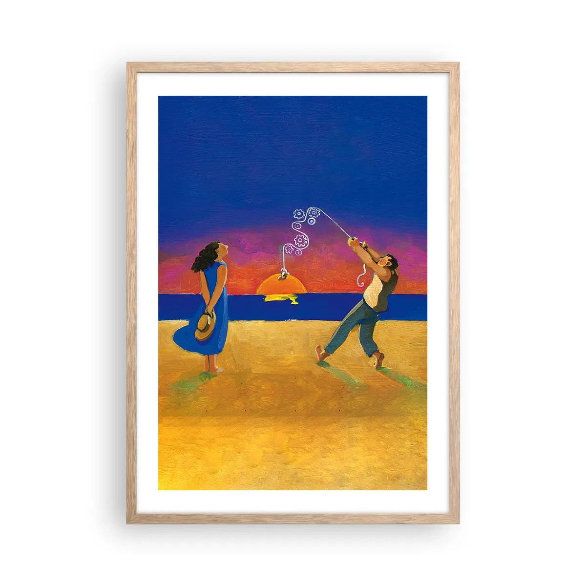 Pôster com moldura de carvalho claro - Mais do que uma estrela do céu - 50x70 cm