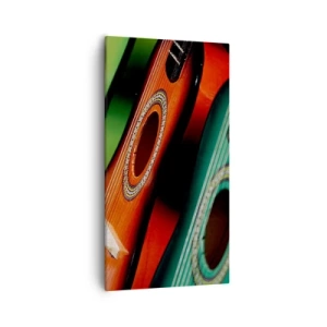 Quadro em tela - A guitarra tem muitas cores - 55x100 cm