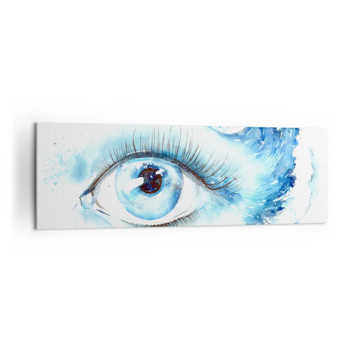 Quadro em tela - Mergulho no olhar azul - 160x50 cm