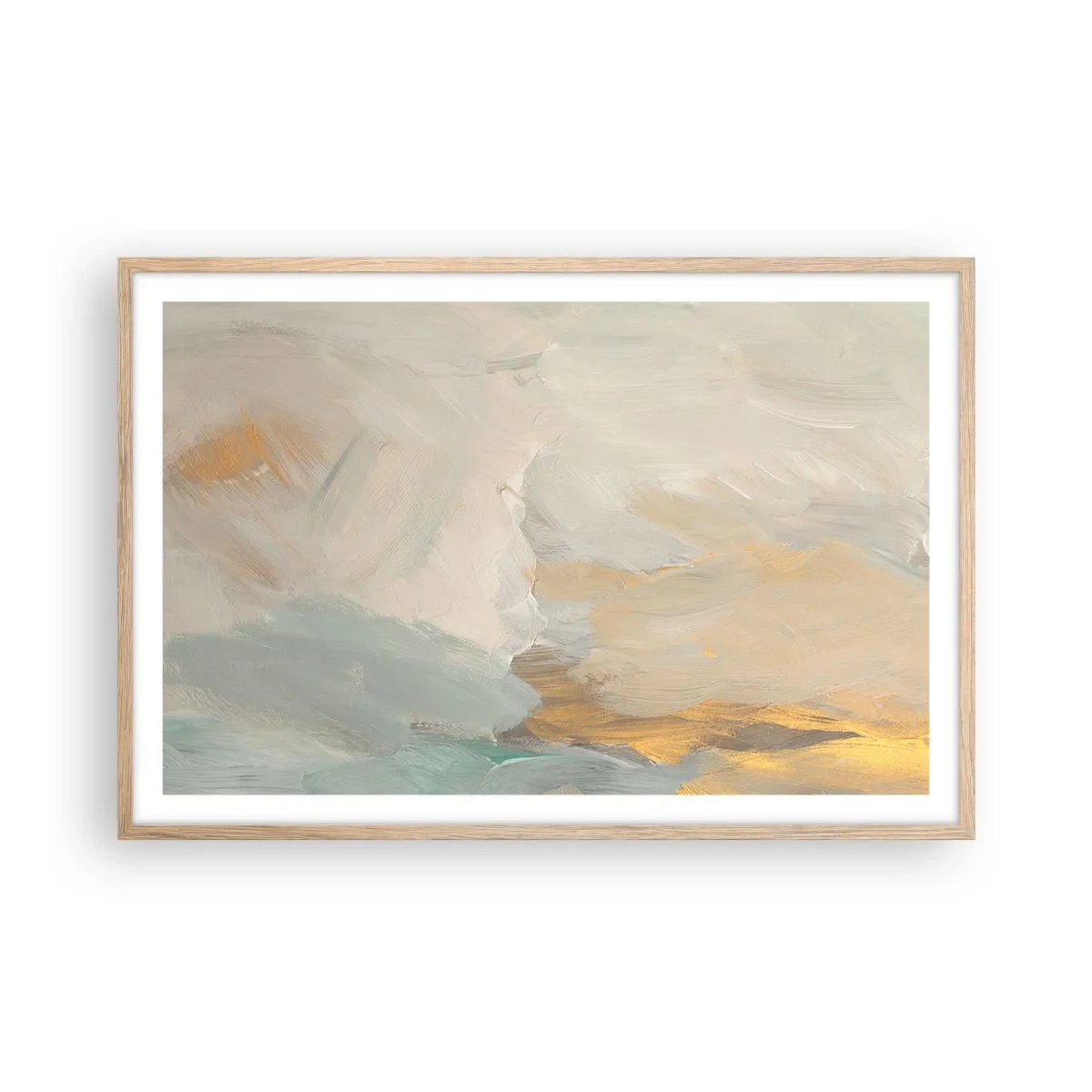 Pôster com moldura de carvalho claro - Abstração – a terra da gentileza - 91x61 cm