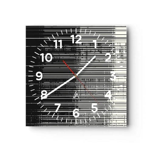 Relógio de parede - Relógio em vidro - Ondas e vibrações - 30x30 cm