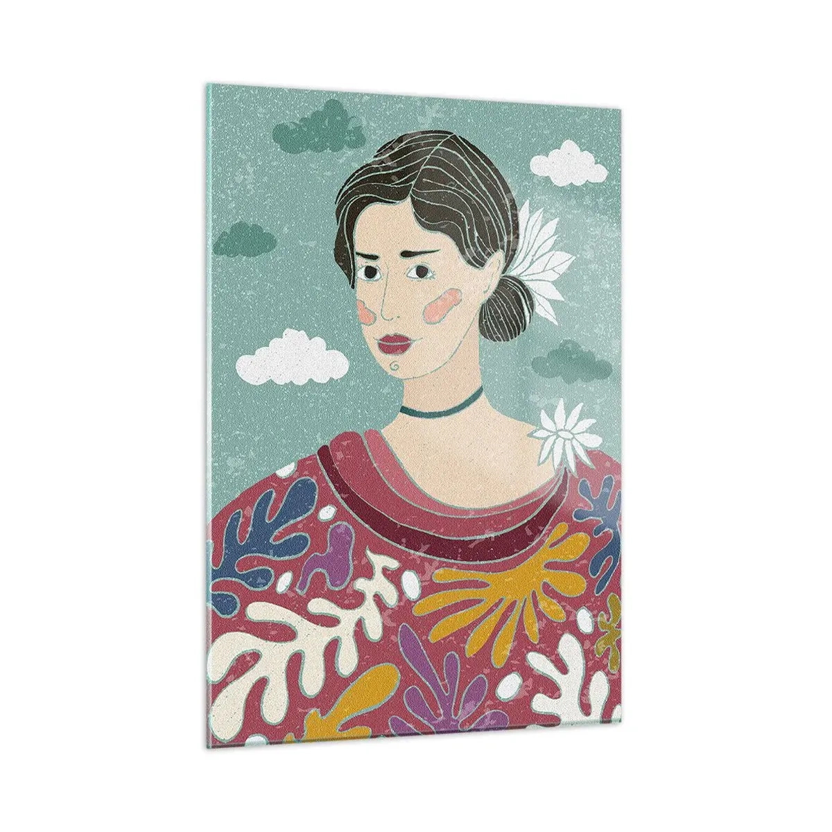 Quadro em vidro - Com melancolia nos olhos - 50x70 cm