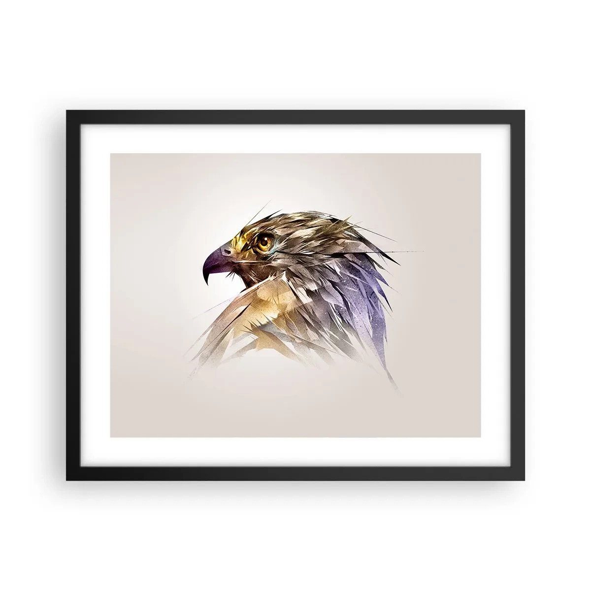 Pôster com moldura preta - Retrato de um guerreiro - 50x40 cm