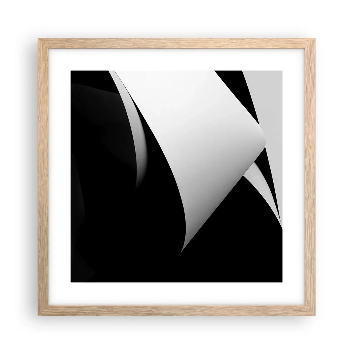Pôster com moldura de carvalho claro - Planos de luz das profundezas da sombra - 40x40 cm