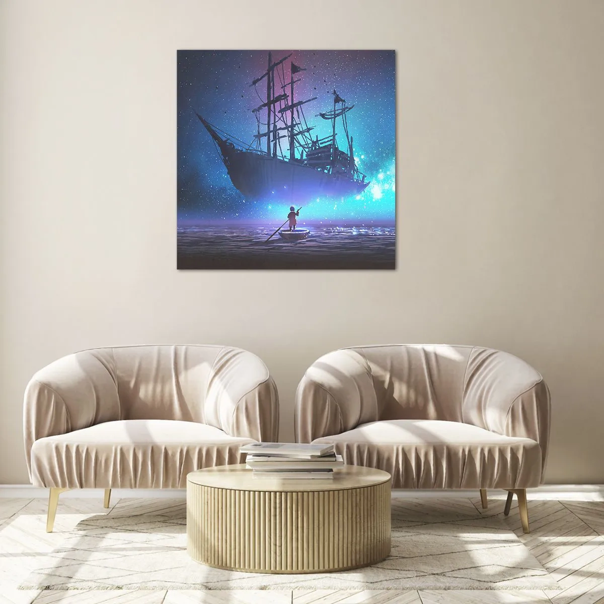 Quadro em vidro - Um encontro com o mito do mar - 30x30 cm