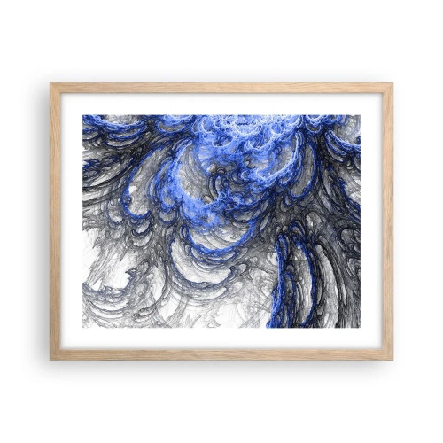 Pôster com moldura de carvalho claro - O nascimento de uma onda - 50x40 cm