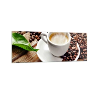 Quadro em vidro - Pausa para um café - 140x50 cm