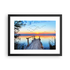 Pôster com moldura preta - É hora de voltar... - 40x30 cm