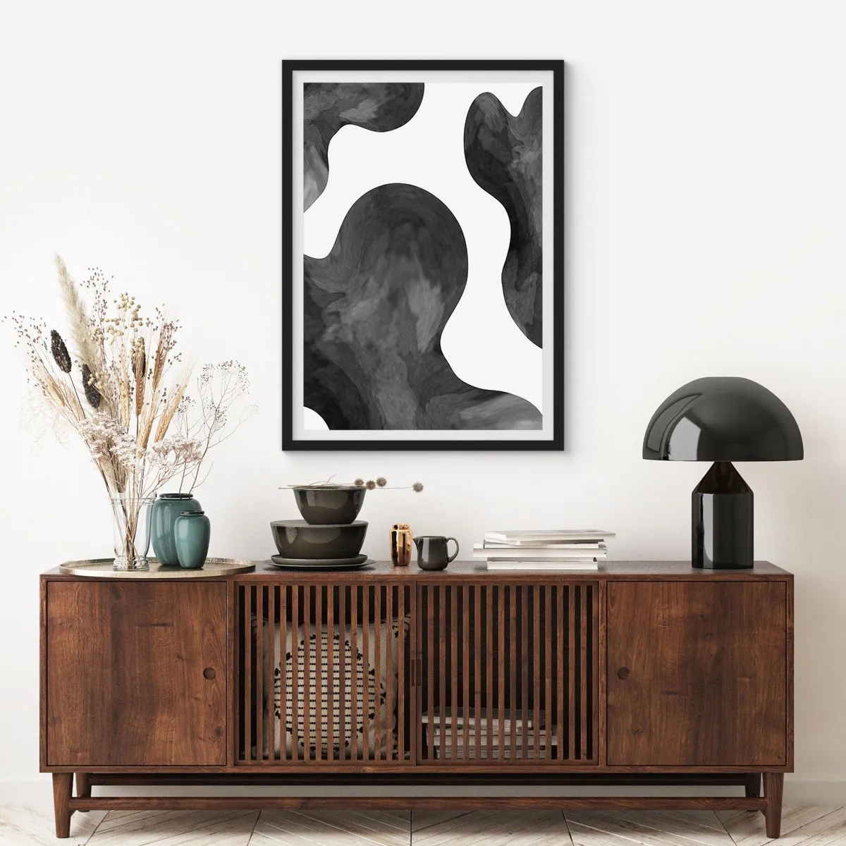 Pôster com moldura preta - Via Láctea - 61x91 cm