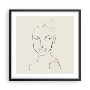 Pôster com moldura preta - Esboço da sensualidade - 50x50 cm