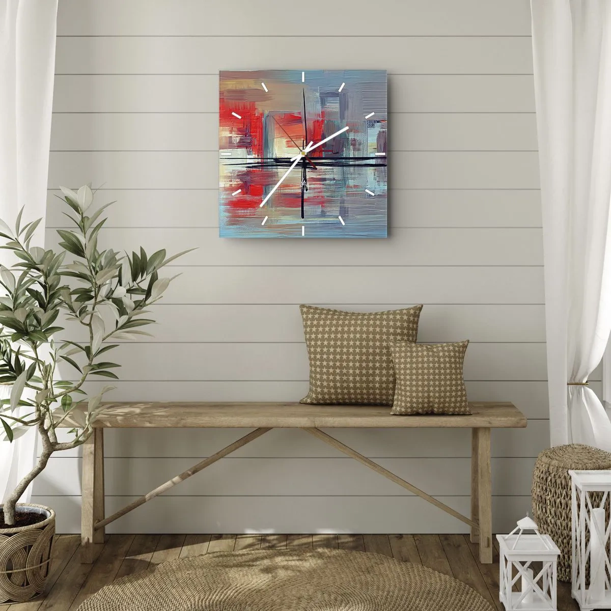 Relógio de parede - Relógio em vidro - Uma paisagem numa dimensão desconhecida - 40x40 cm