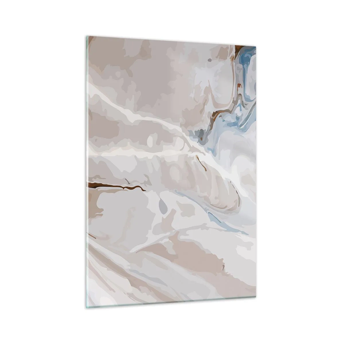 Quadro em vidro - Meandros azuis sob branco - 50x70 cm