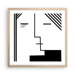 Pôster com moldura de carvalho claro - Apenas um beijo - 50x50 cm