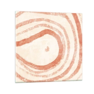 Quadro em vidro - Círculos de coral – composição - 70x70 cm