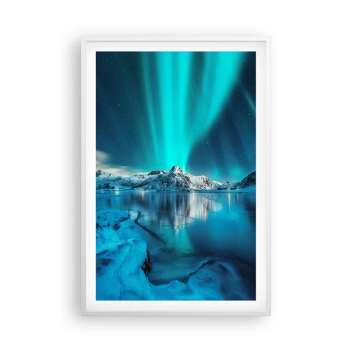 Pôster em moldura branca - Noite de Luz - 61x91 cm