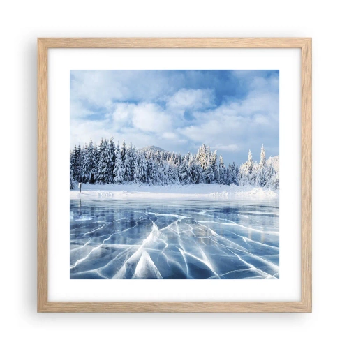 Pôster com moldura de carvalho claro - Vista deslumbrante e cristalina - 40x40 cm