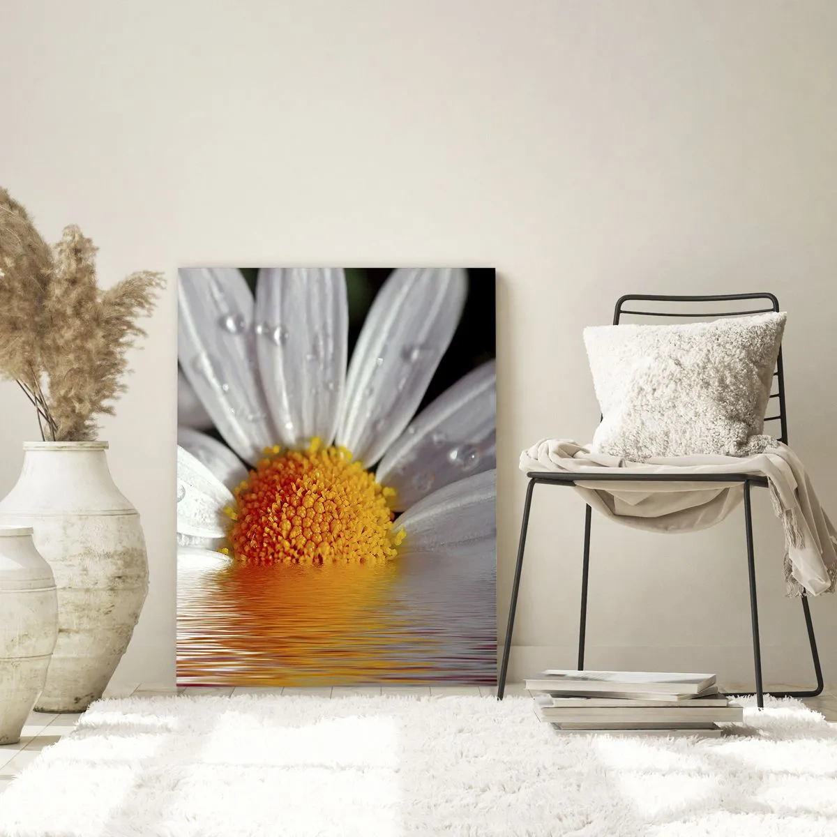 Quadro em vidro - As margaridas do sol nascente - 50x70 cm
