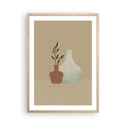 Pôster com moldura de carvalho claro - O vaso e sua ideia - 50x70 cm