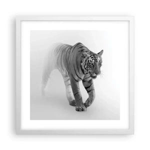 Pôster em moldura branca - À espreita na névoa - 40x40 cm