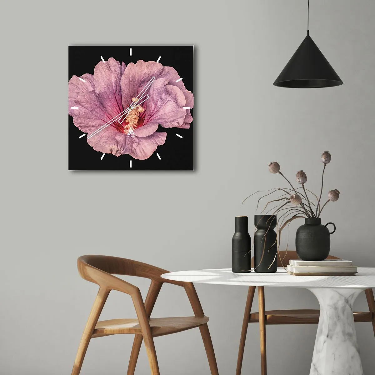 Relógio de parede - Relógio em vidro - Direto para o coração - 30x30 cm