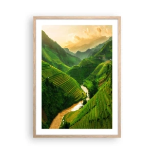 Pôster com moldura de carvalho claro - Vale vietnamita - 50x70 cm