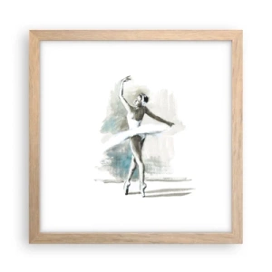 Pôster com moldura de carvalho claro - Encantada num cisne - 30x30 cm