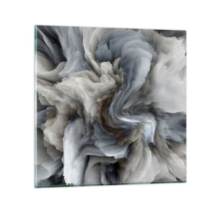 Quadro em vidro - Pedra e flor - 40x40 cm