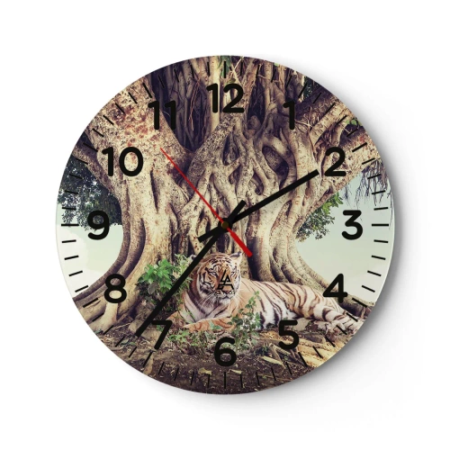 Relógio de parede - Relógio em vidro - Vista do livro de Gênesis - 40x40 cm