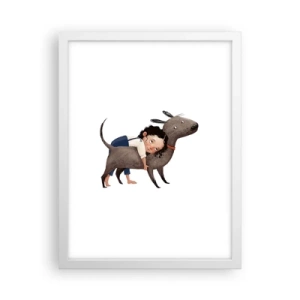 Pôster em moldura branca - Melhores amigos - 30x40 cm