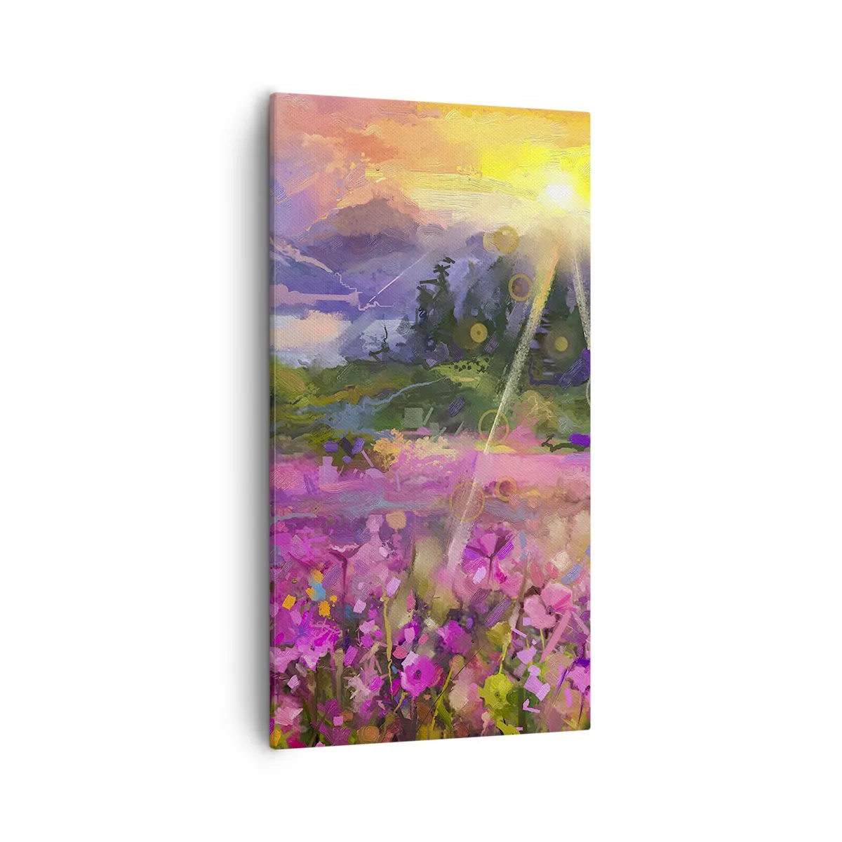 Quadro em tela - No vale sob os cuidados do sol - 55x100 cm