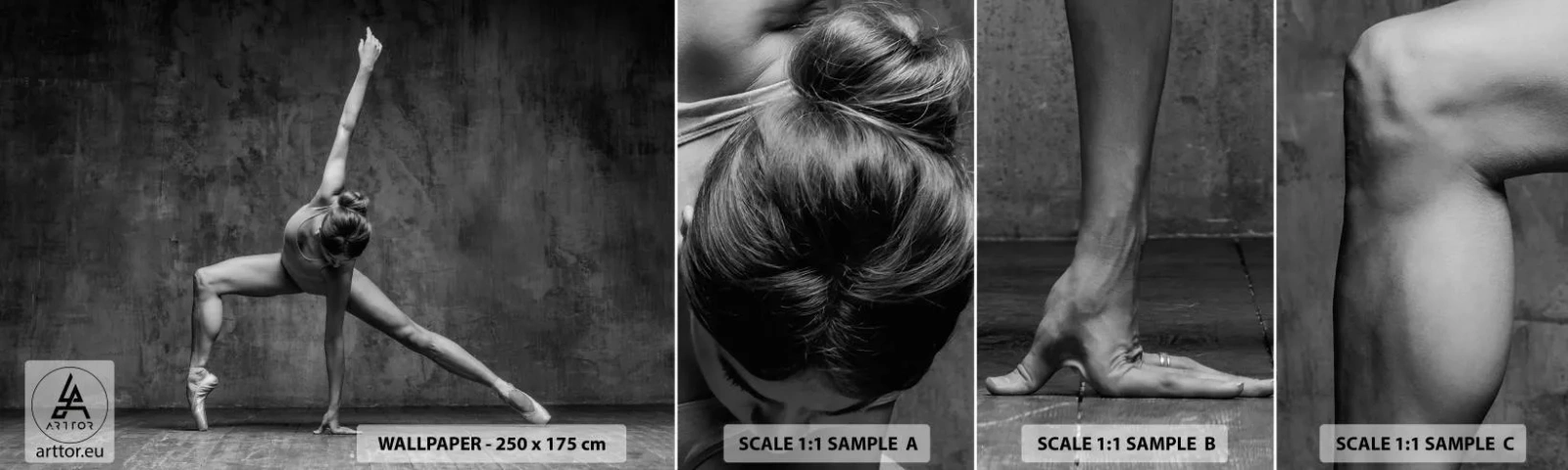 Amostra de papel de parede autocolante Deluxe Sticker - O equilíbrio ideal - Ginástica, Balé, Dança - 100x30 cm
