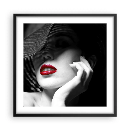 Pôster com moldura preta - Um estudo em vermelho - 50x50 cm