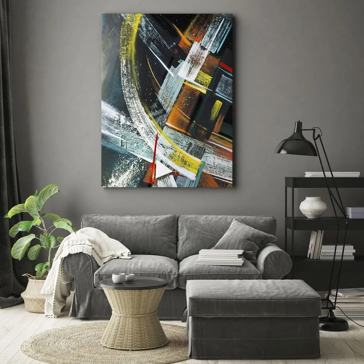 Quadro em tela - Energia de movimento - 55x100 cm