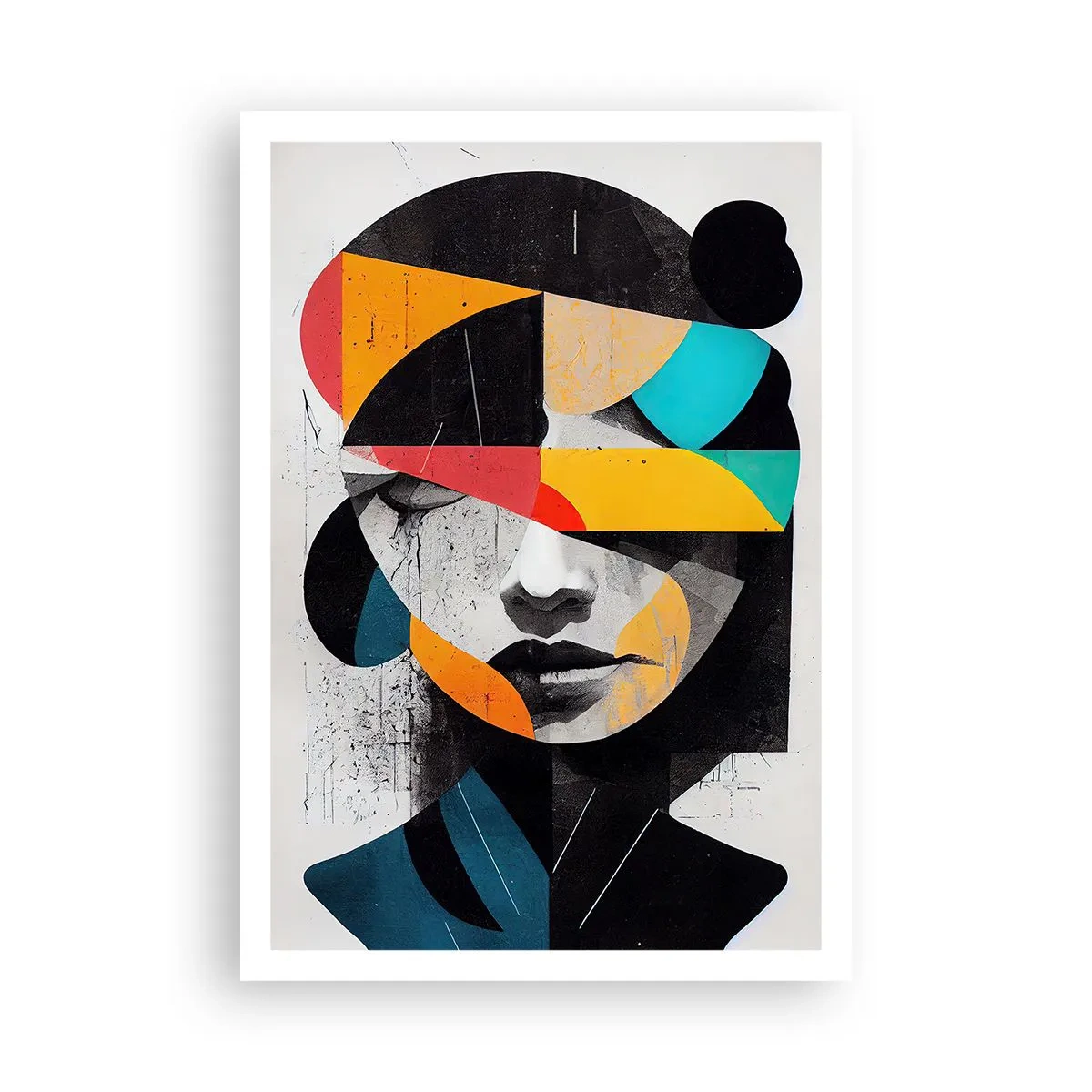 Pôster - Retrato interior multicolorido - 70x100 cm